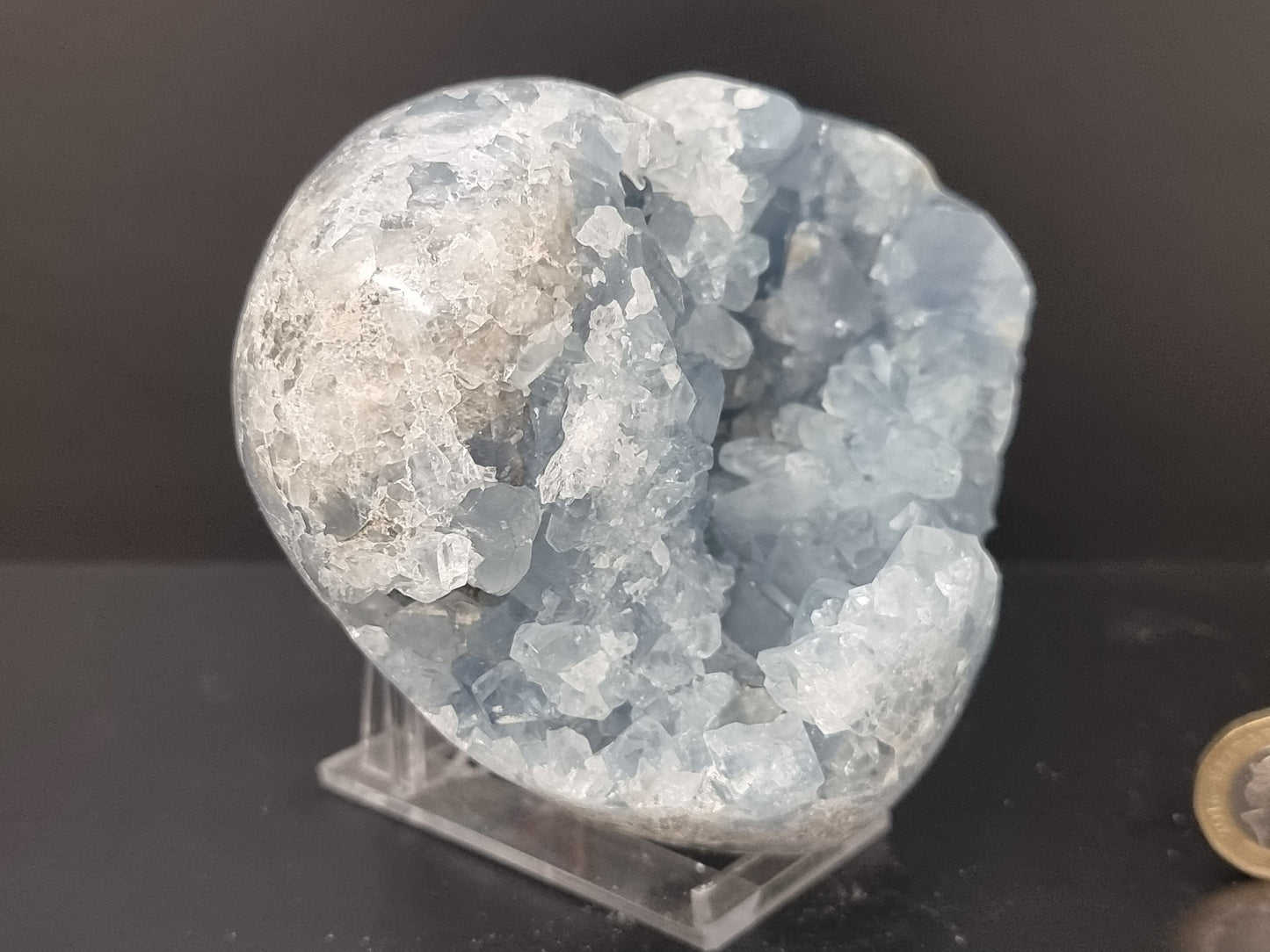 10) Large Celestite Crystal Heart