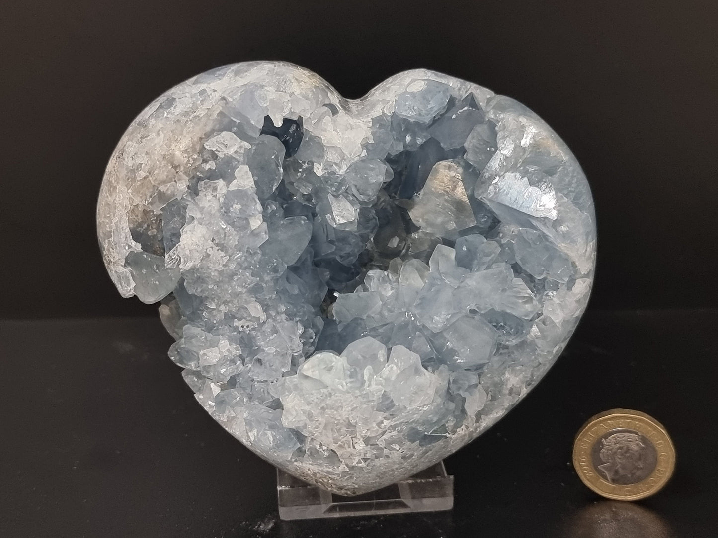 10) Large Celestite Crystal Heart