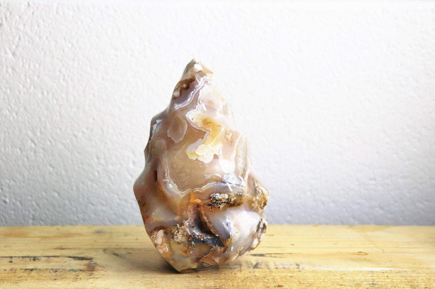 2) Large Sakura Agate Crystal Polished Freeform