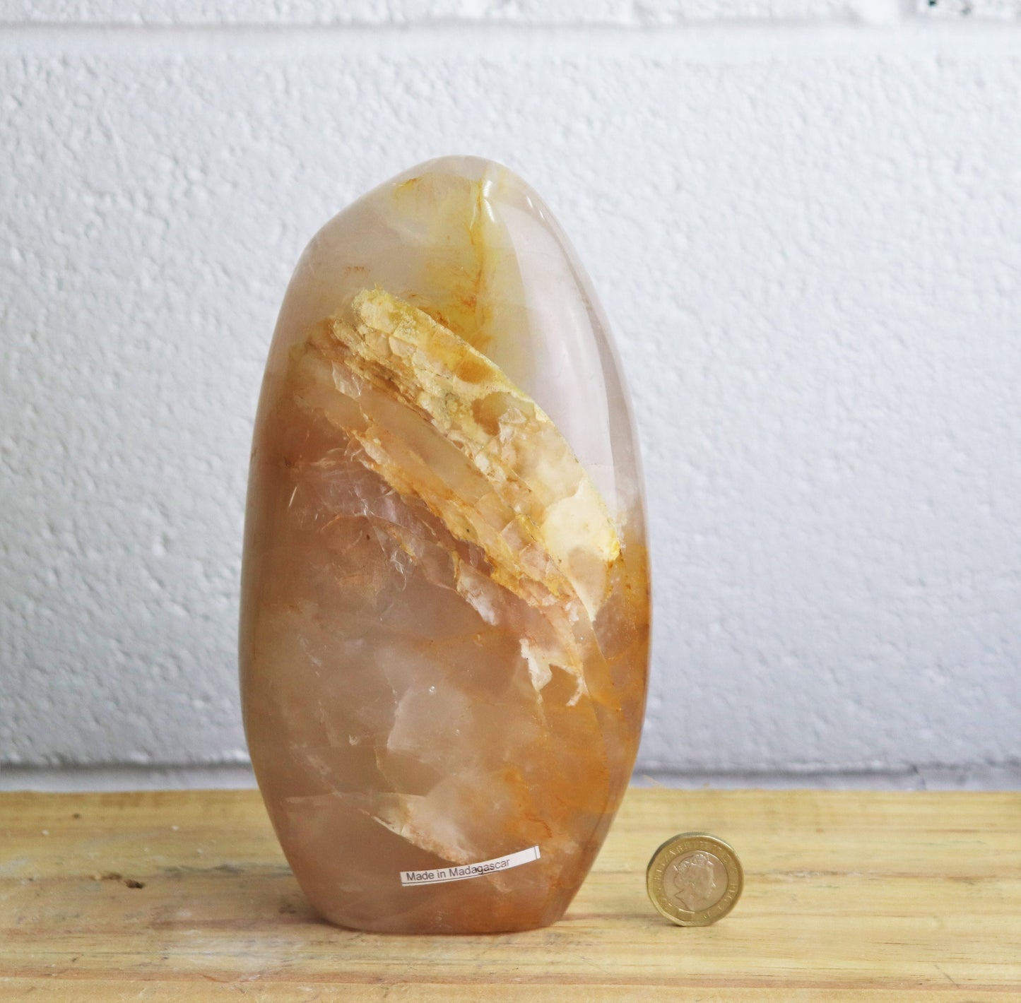 Golden Healer Quartz Crystal / Yellow Hematoid Freestanding Freeform