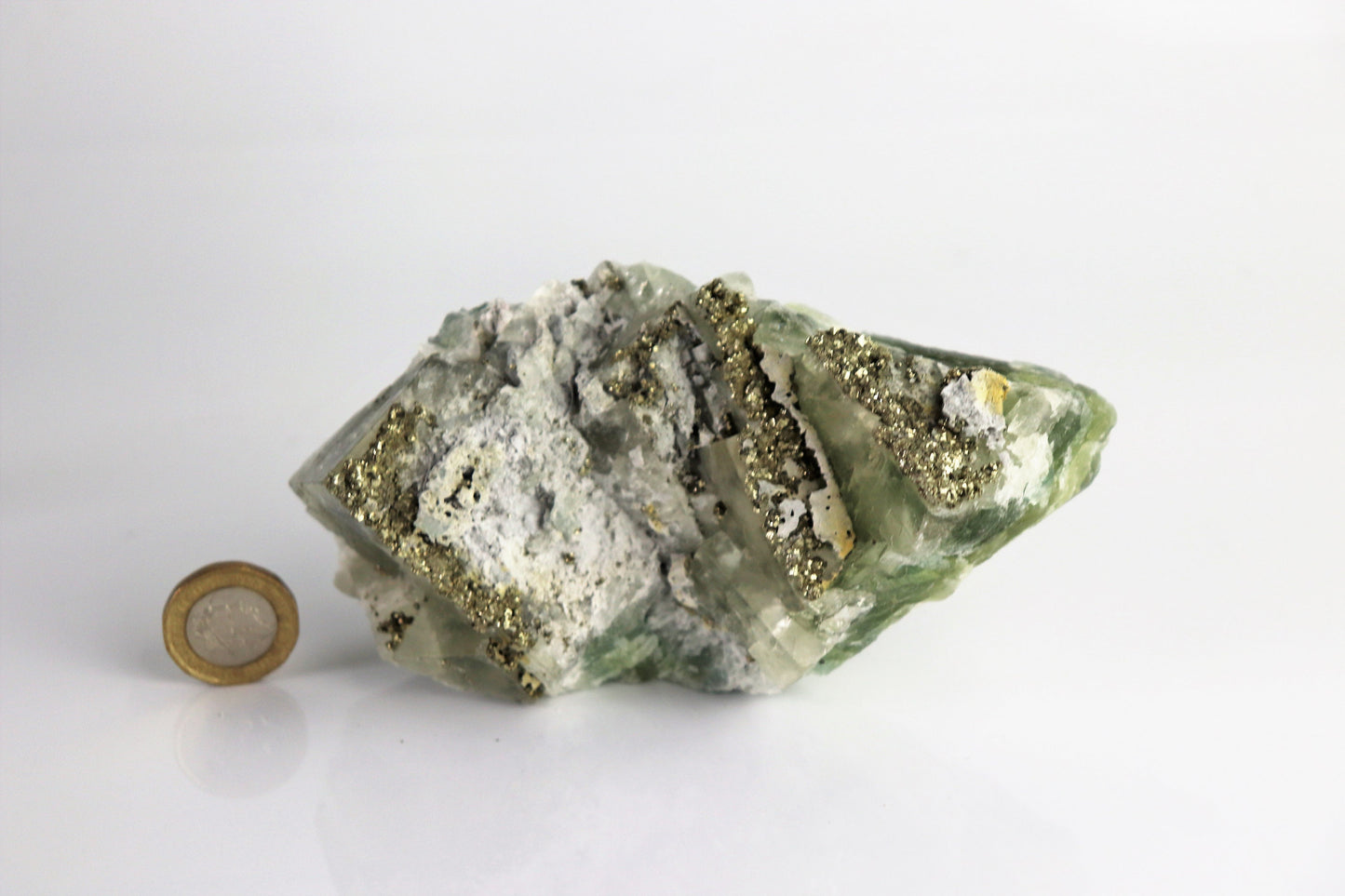 5) Fluorite Crystal + Pyrite Morocco