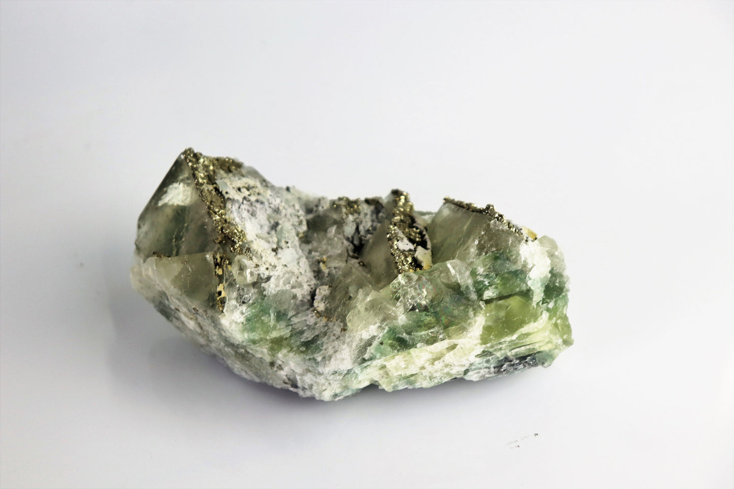 5) Fluorite Crystal + Pyrite Morocco
