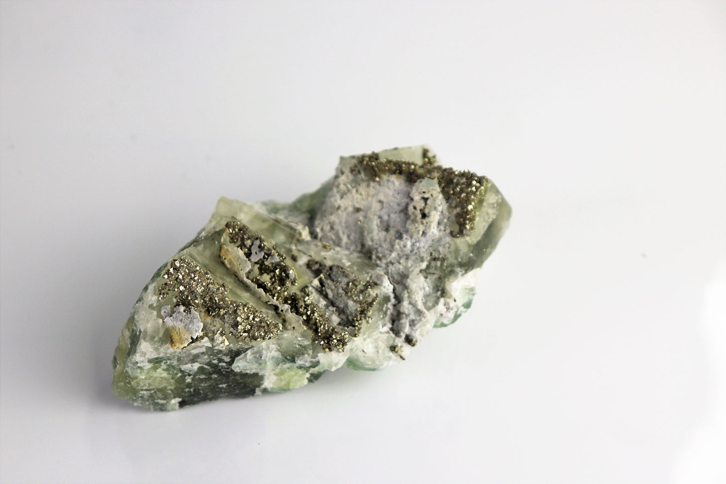 5) Fluorite Crystal + Pyrite Morocco