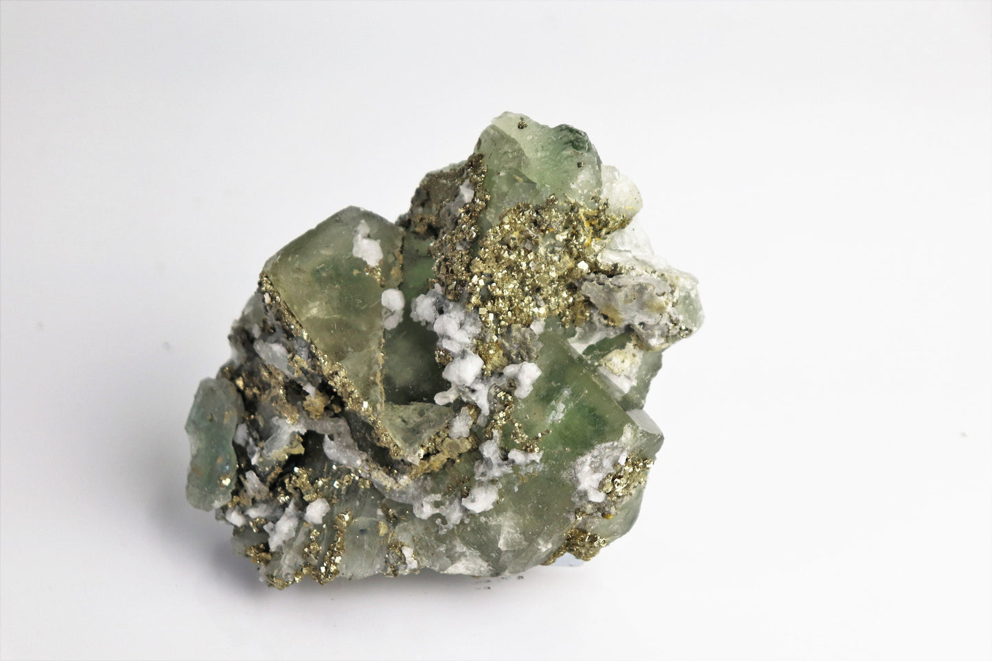 2) Fluorite Crystal + Pyrite Morocco