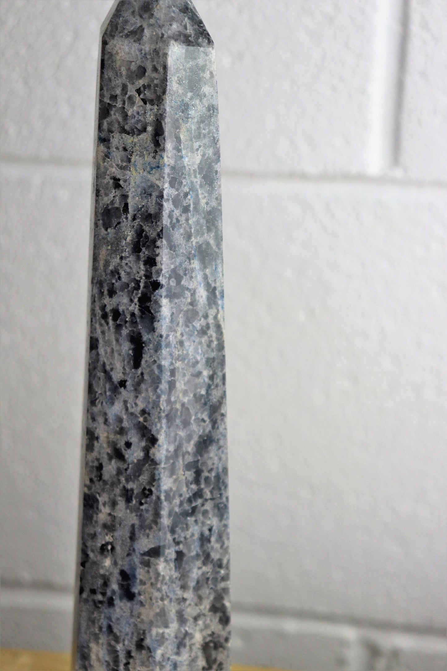 3) Large Blue Quartz Crystal Prism 30cm