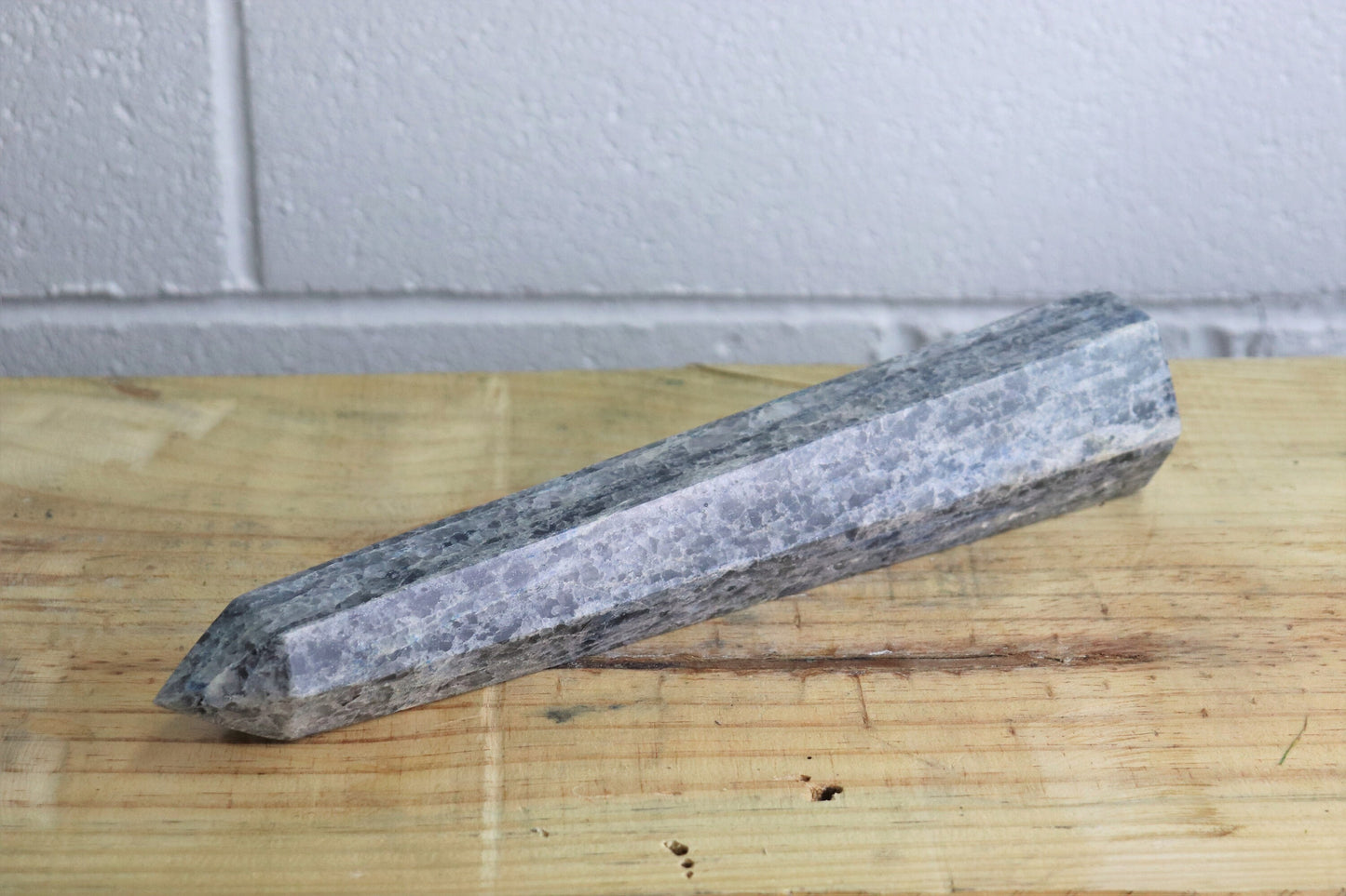 3) Large Blue Quartz Crystal Prism 30cm