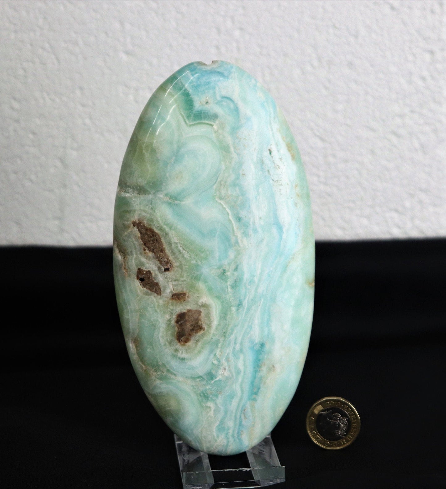 4) Hemimorphite Crystal Slice Palm Stone Extra Large