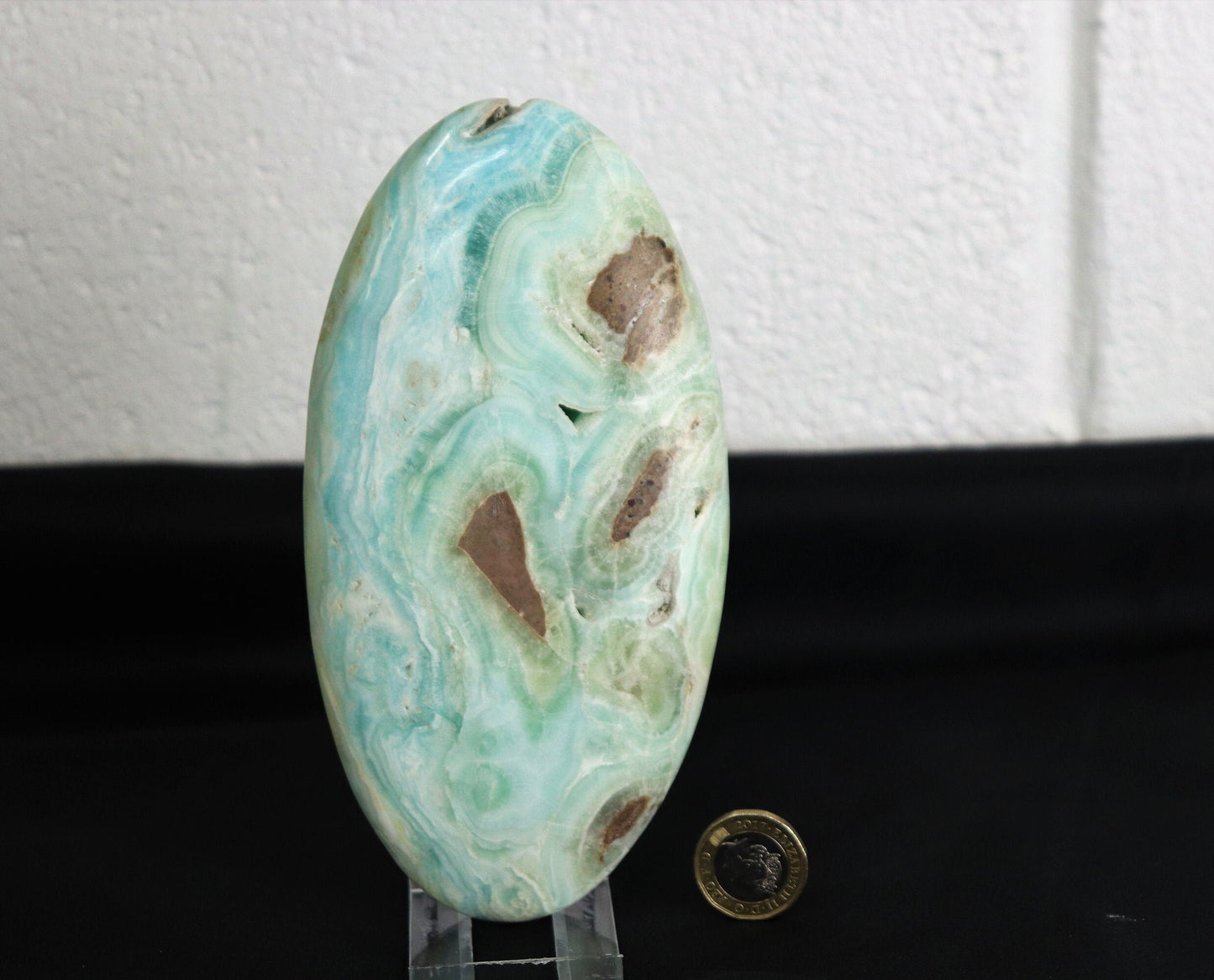 4) Hemimorphite Crystal Slice Palm Stone Extra Large