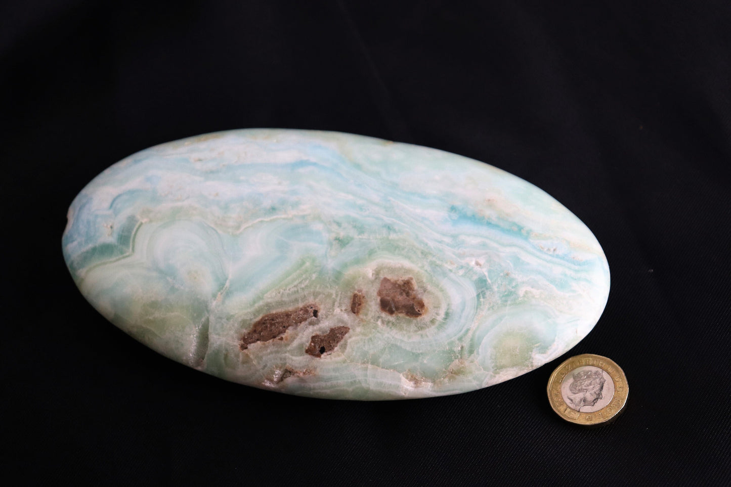4) Hemimorphite Crystal Slice Palm Stone Extra Large