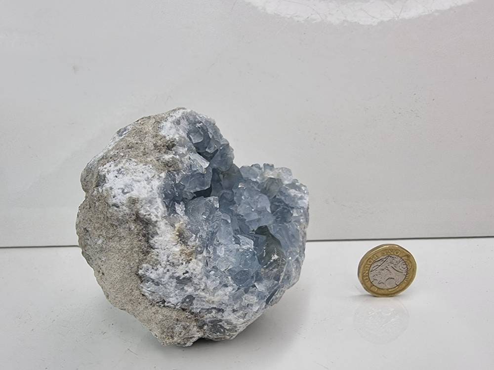 64) Large Celestite Crystal Natural Cluster