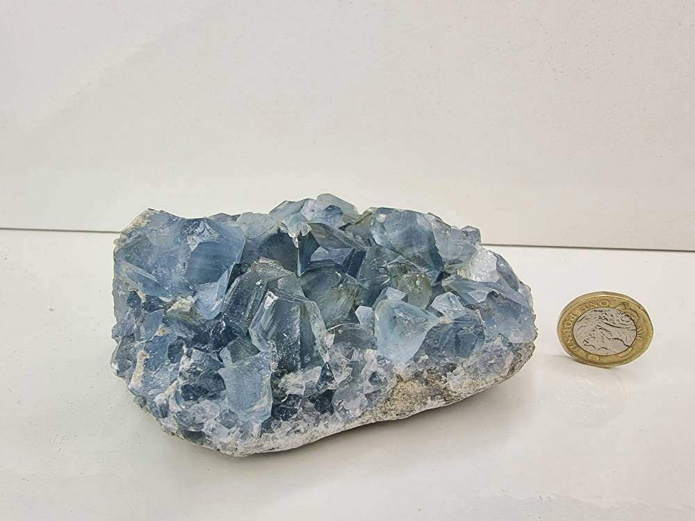 62) Large Celestite Crystal Natural Cluster