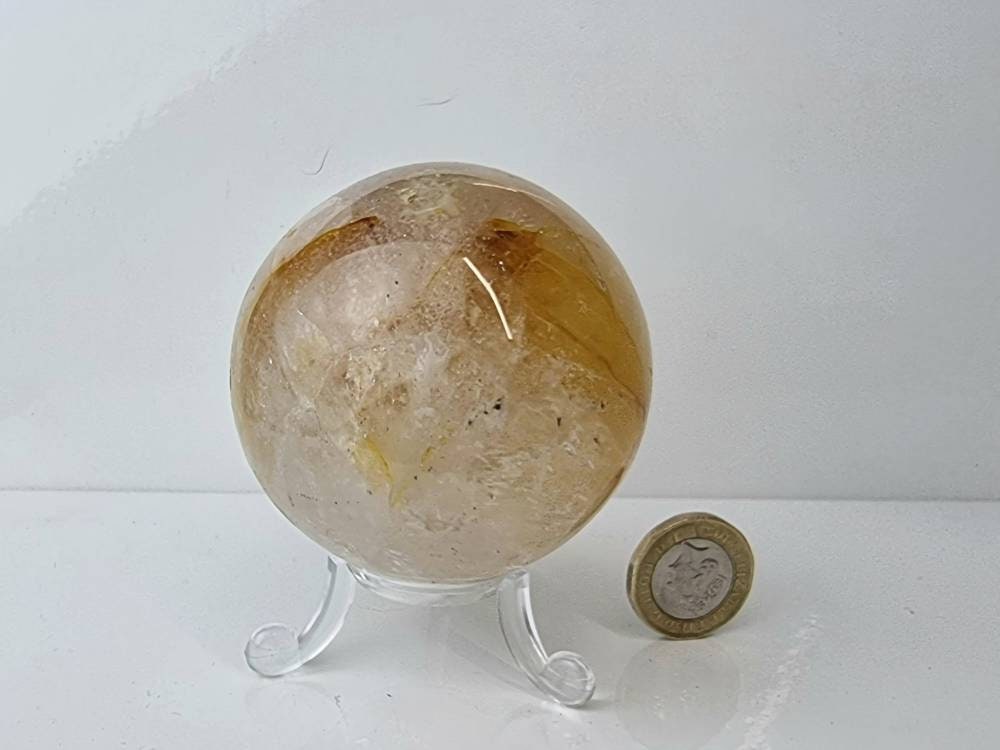 10) Golden Healer Quartz Crystal Sphere
