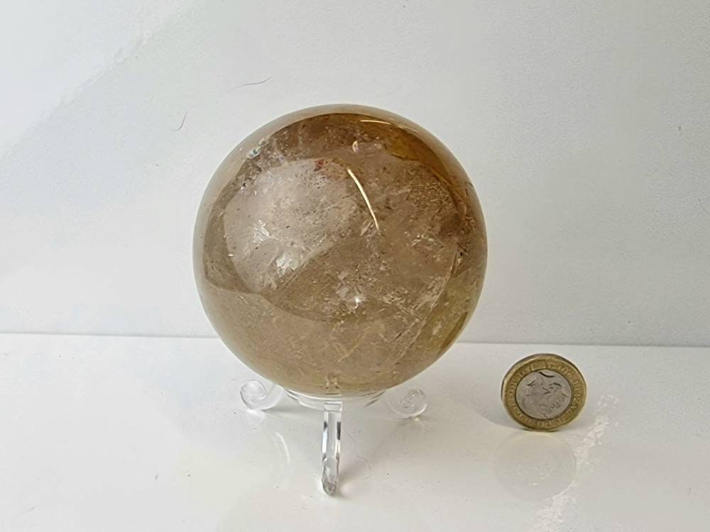 1) Golden Healer Quartz Crystal Sphere