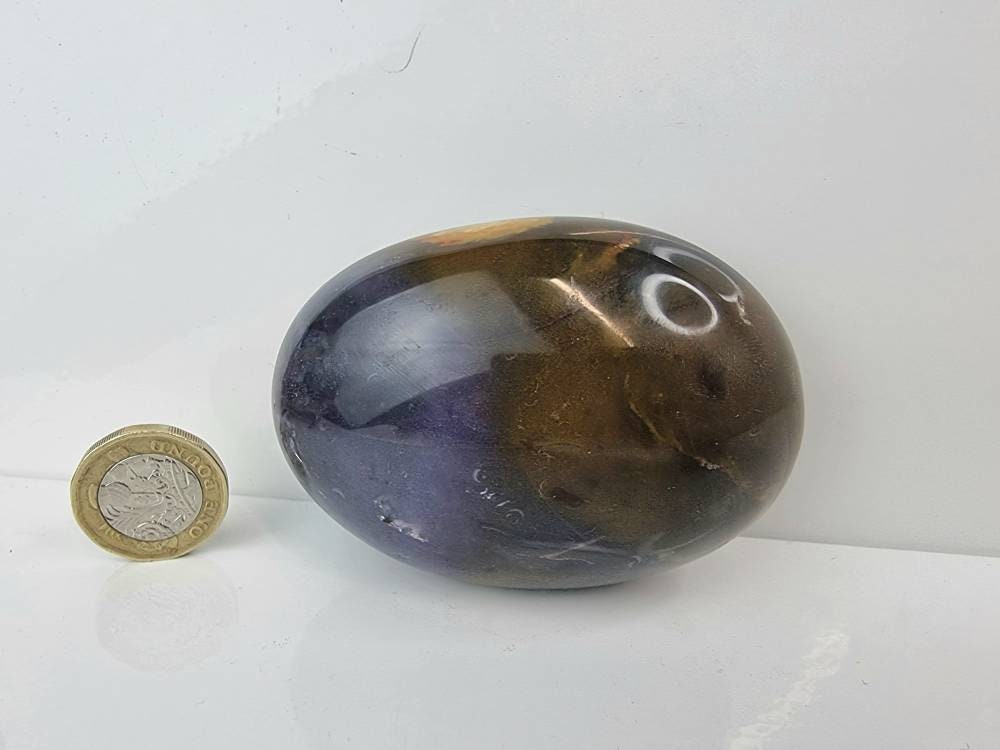4) Violet Agate Crystal Palmstone