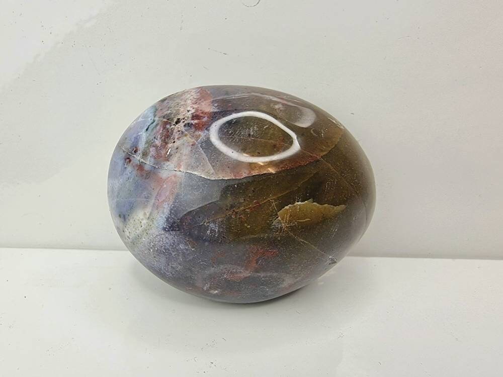 3) Violet Agate Crystal Palmstone