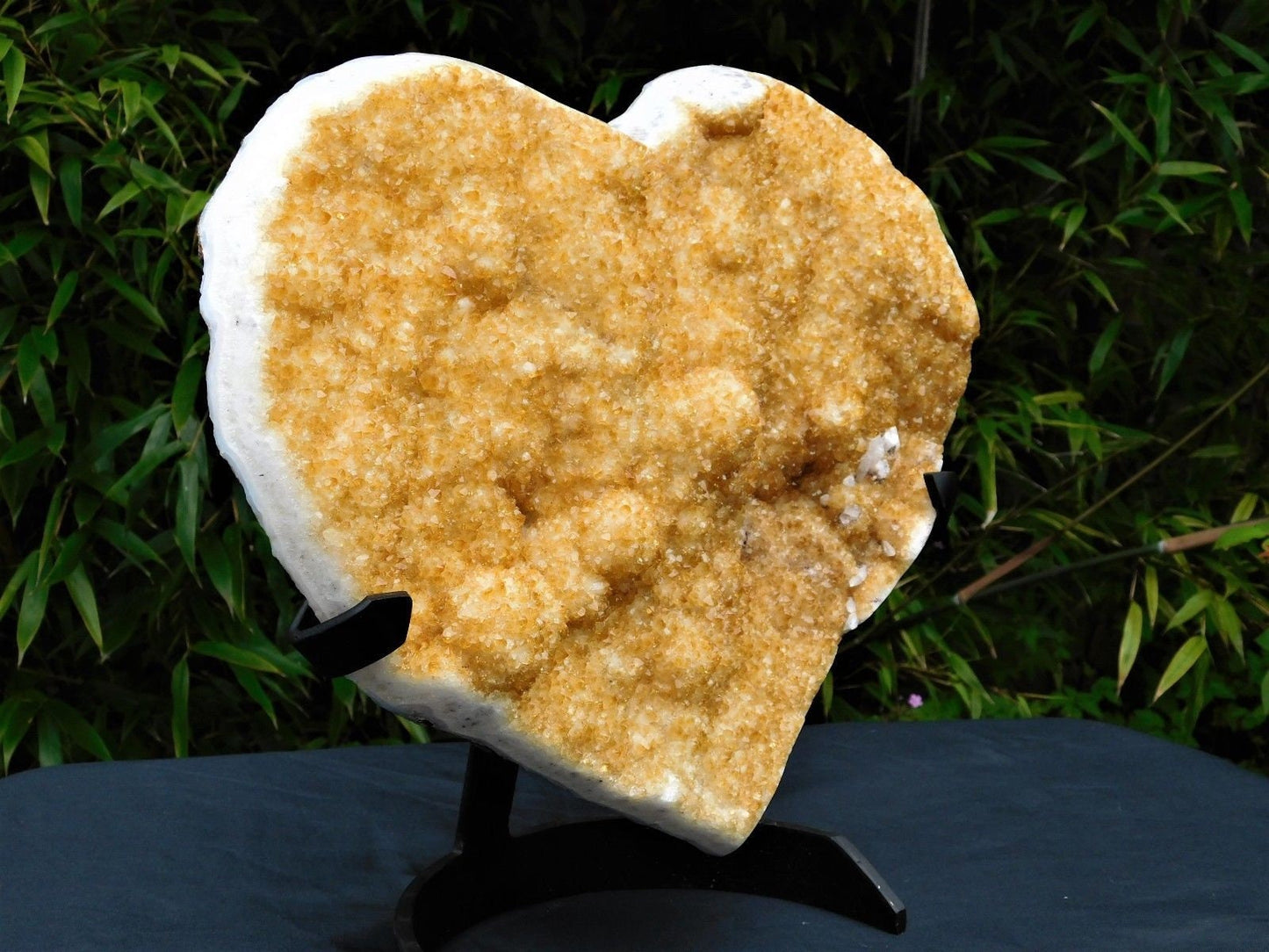 Large Citrine Crystal Heart On Stand