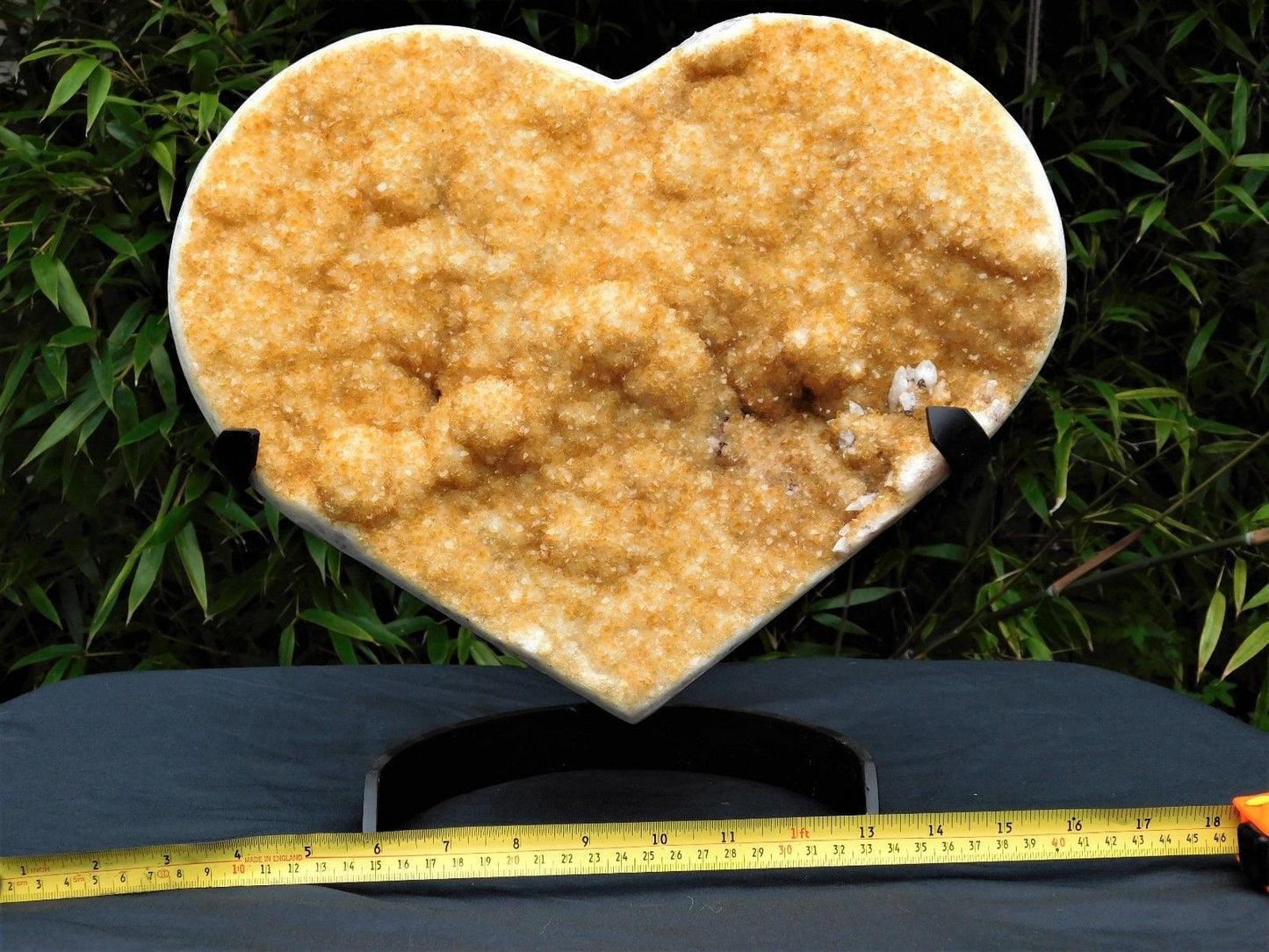 Large Citrine Crystal Heart On Stand