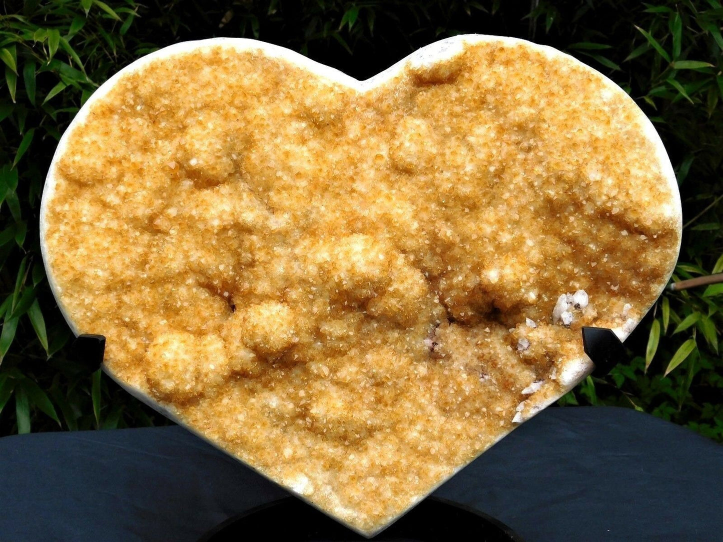 Large Citrine Crystal Heart On Stand