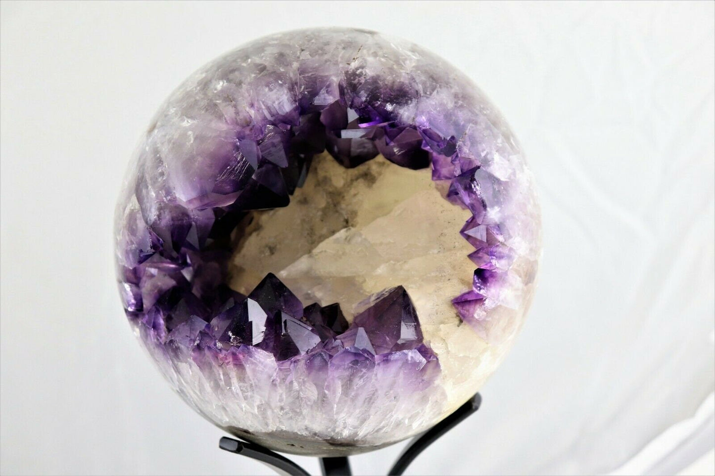 Premium Large Amethyst Crystal Geode Sphere 6" Interior Design Luxury Crystals