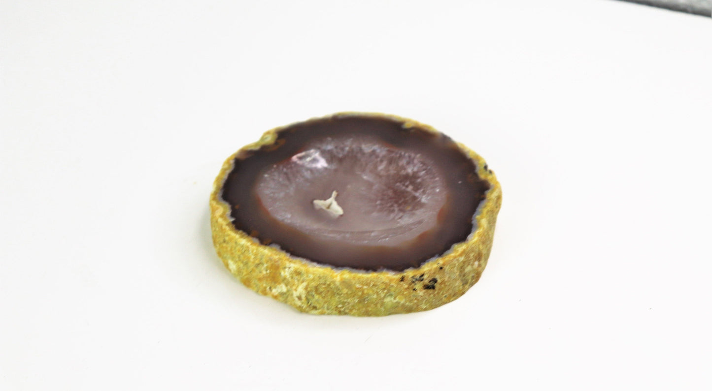 15) Small Agate Crystal Trinket Pot / Bowl,