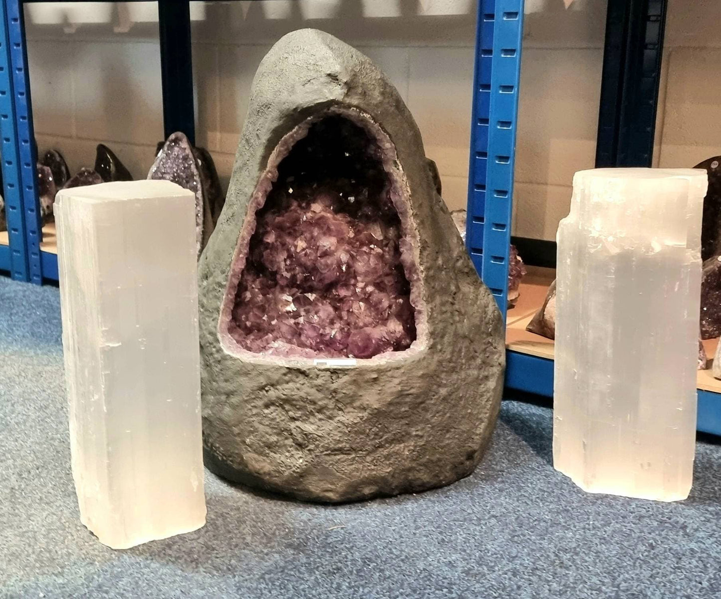 Extra Large Rough Natural Selenite Crystal Log Slab