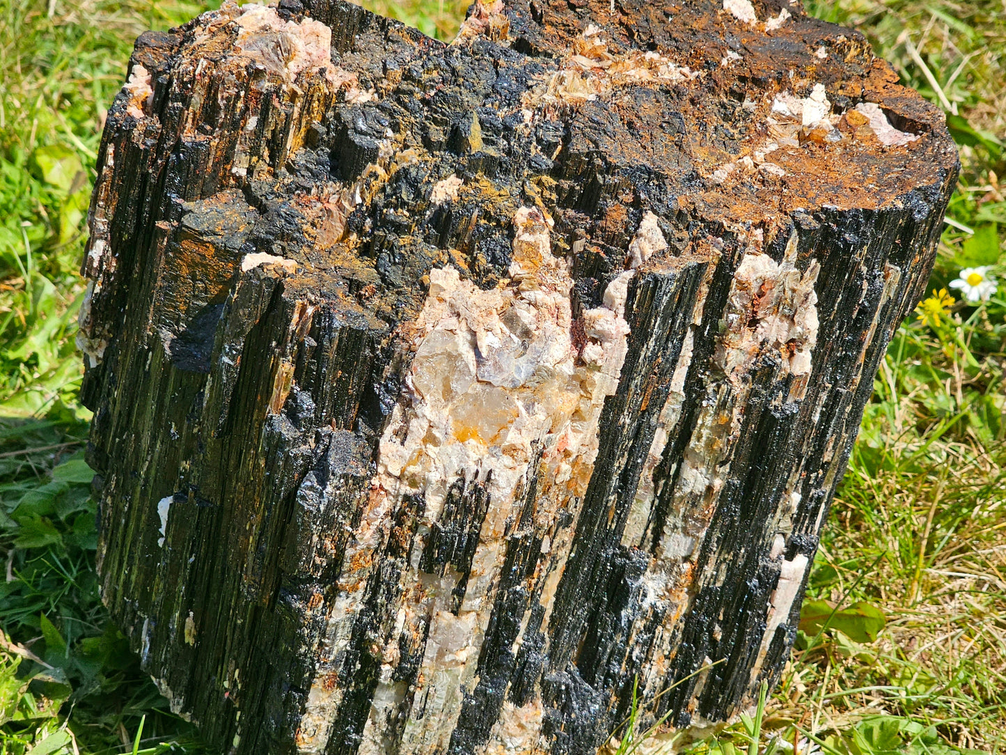 Very Large Black Tourmaline Crystal With Mica 8.3 KG