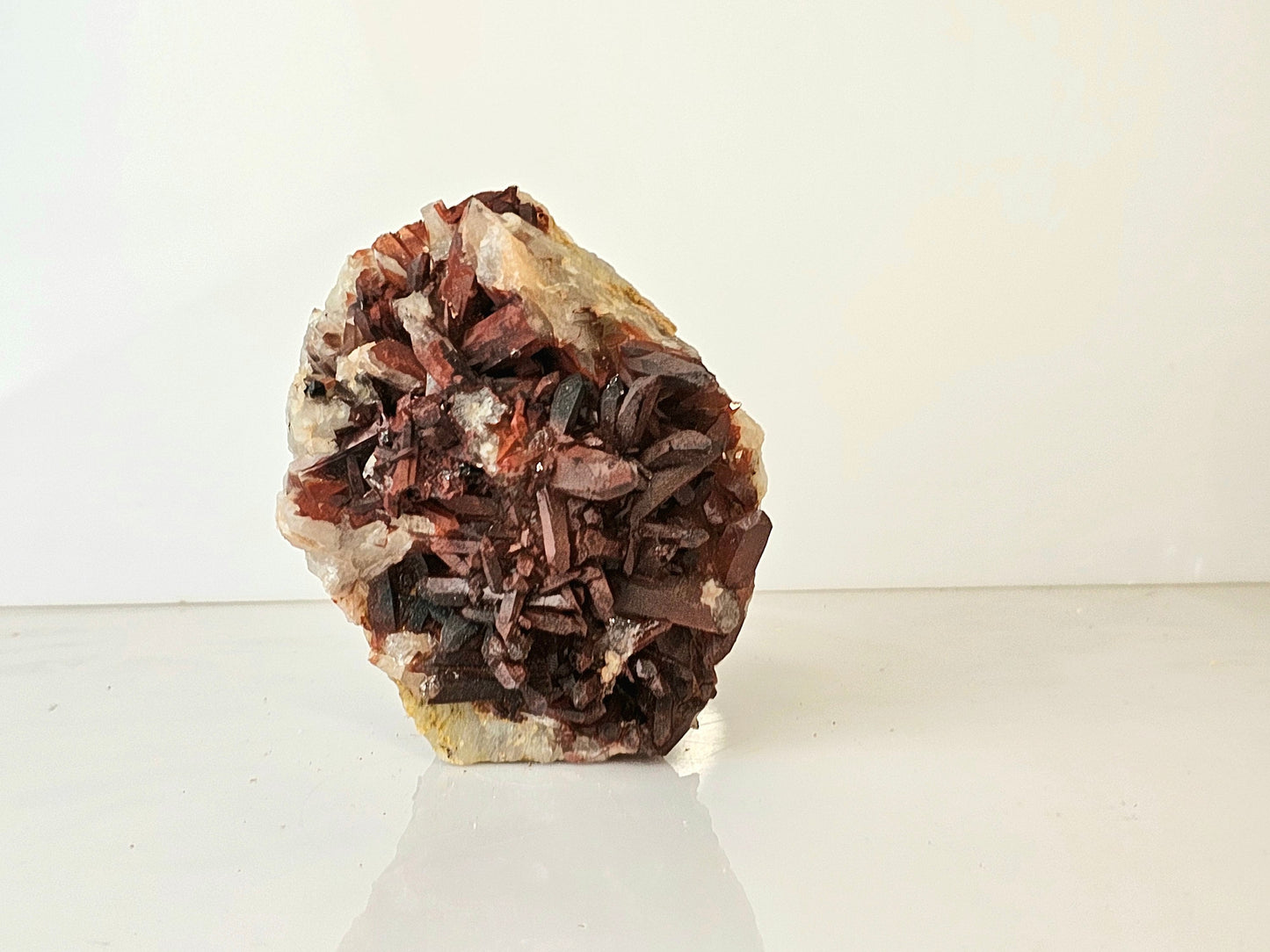 19) Large Hematite Stained Quartz Crystal Cluster