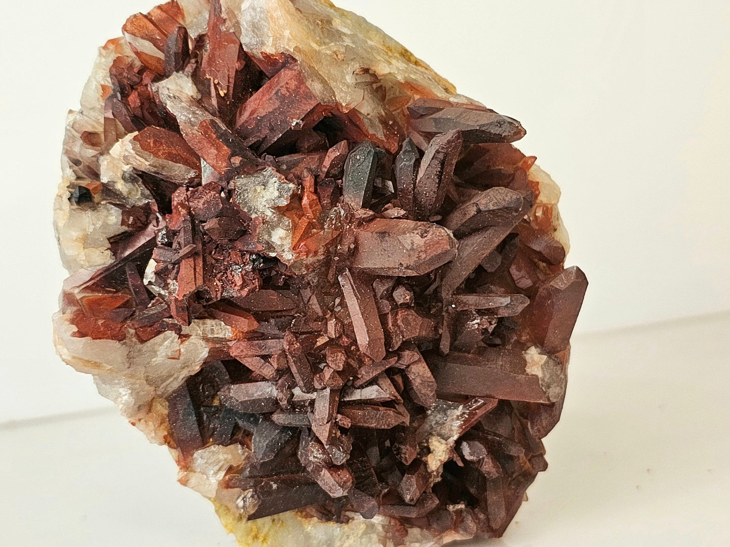 19) Large Hematite Stained Quartz Crystal Cluster
