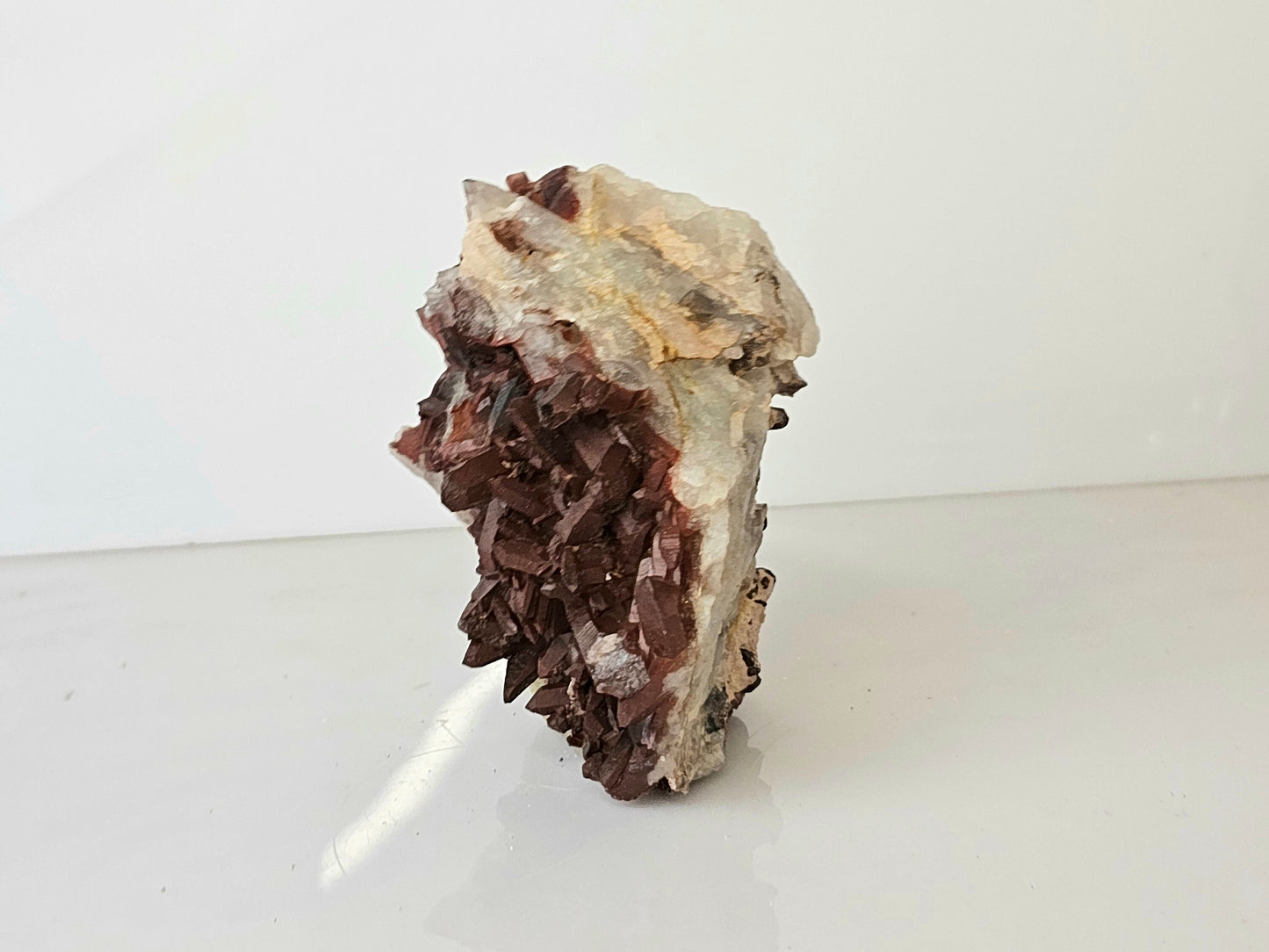 19) Large Hematite Stained Quartz Crystal Cluster