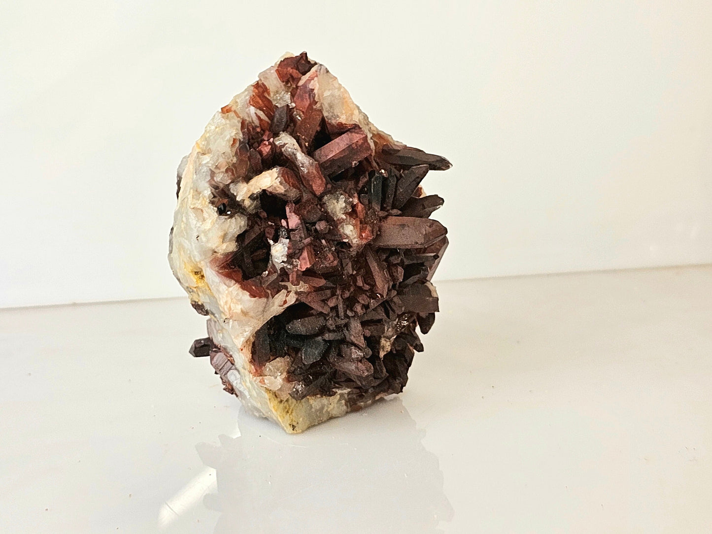19) Large Hematite Stained Quartz Crystal Cluster