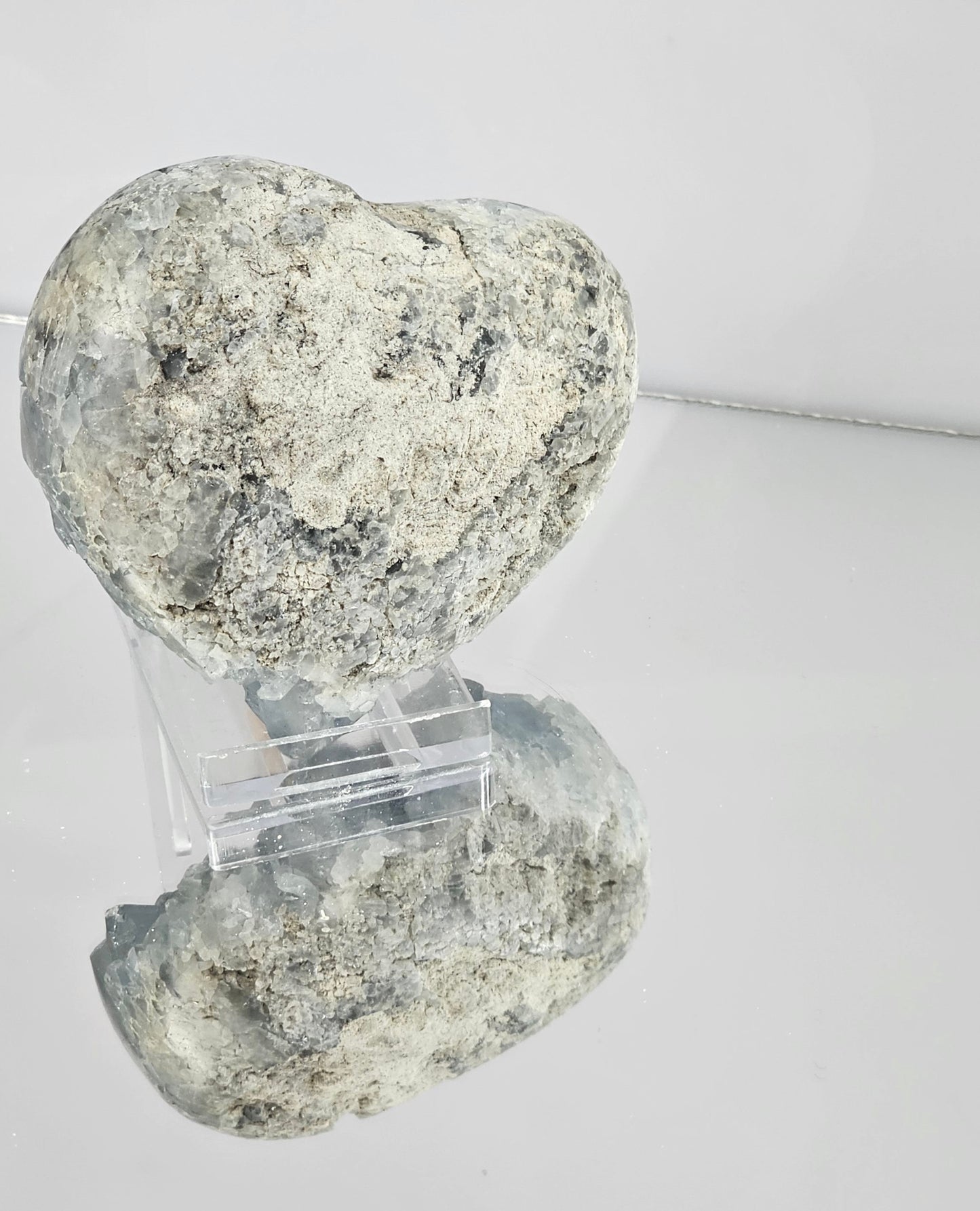Large Celestite Crystal Heart (#8)