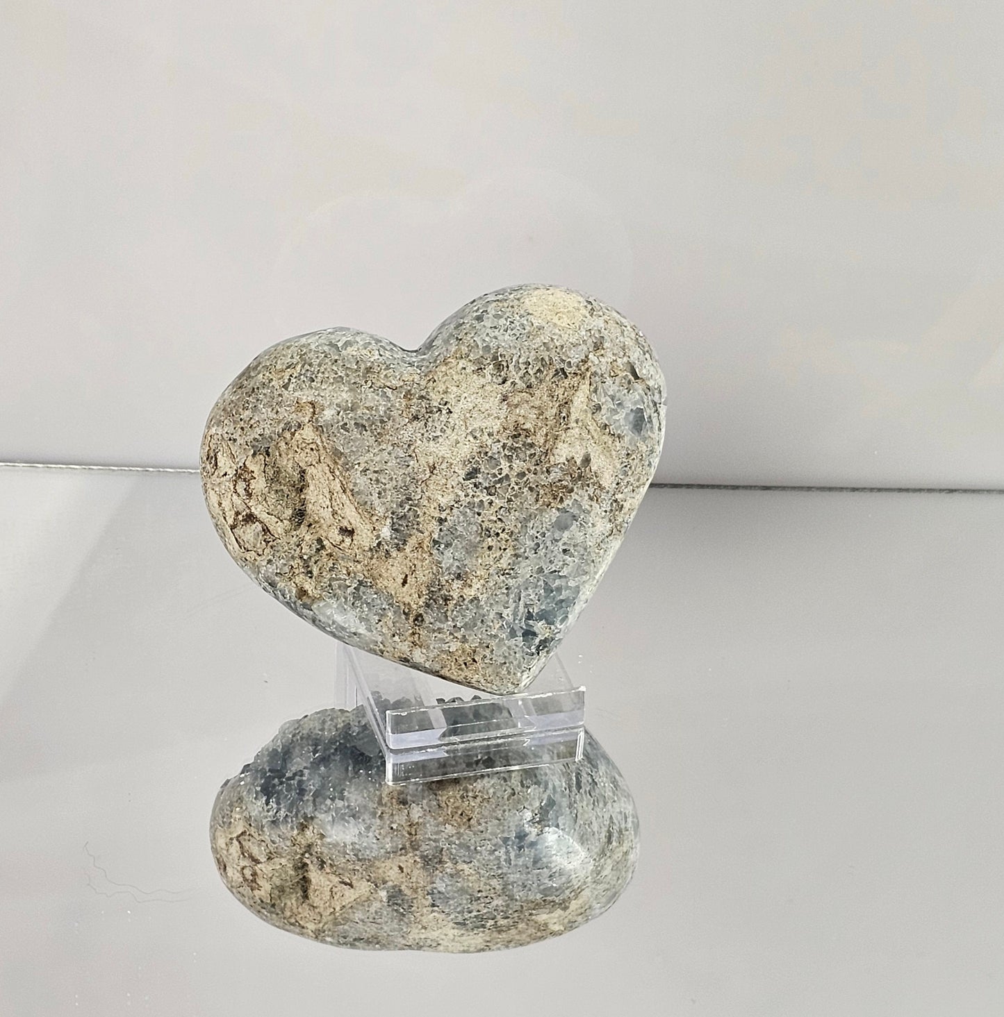 Large Celestite Crystal Heart (#4)