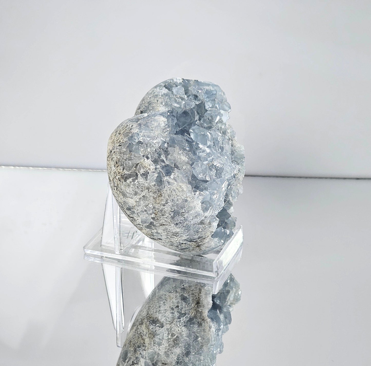 Large Celestite Crystal Heart (#4)
