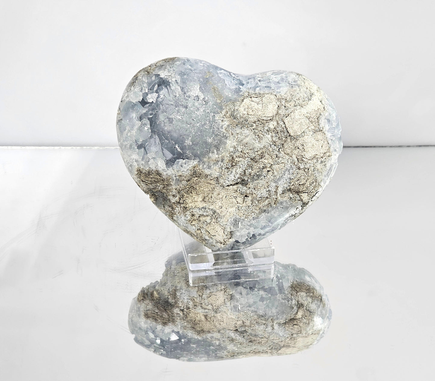 Large Celestite Crystal Heart (#2)