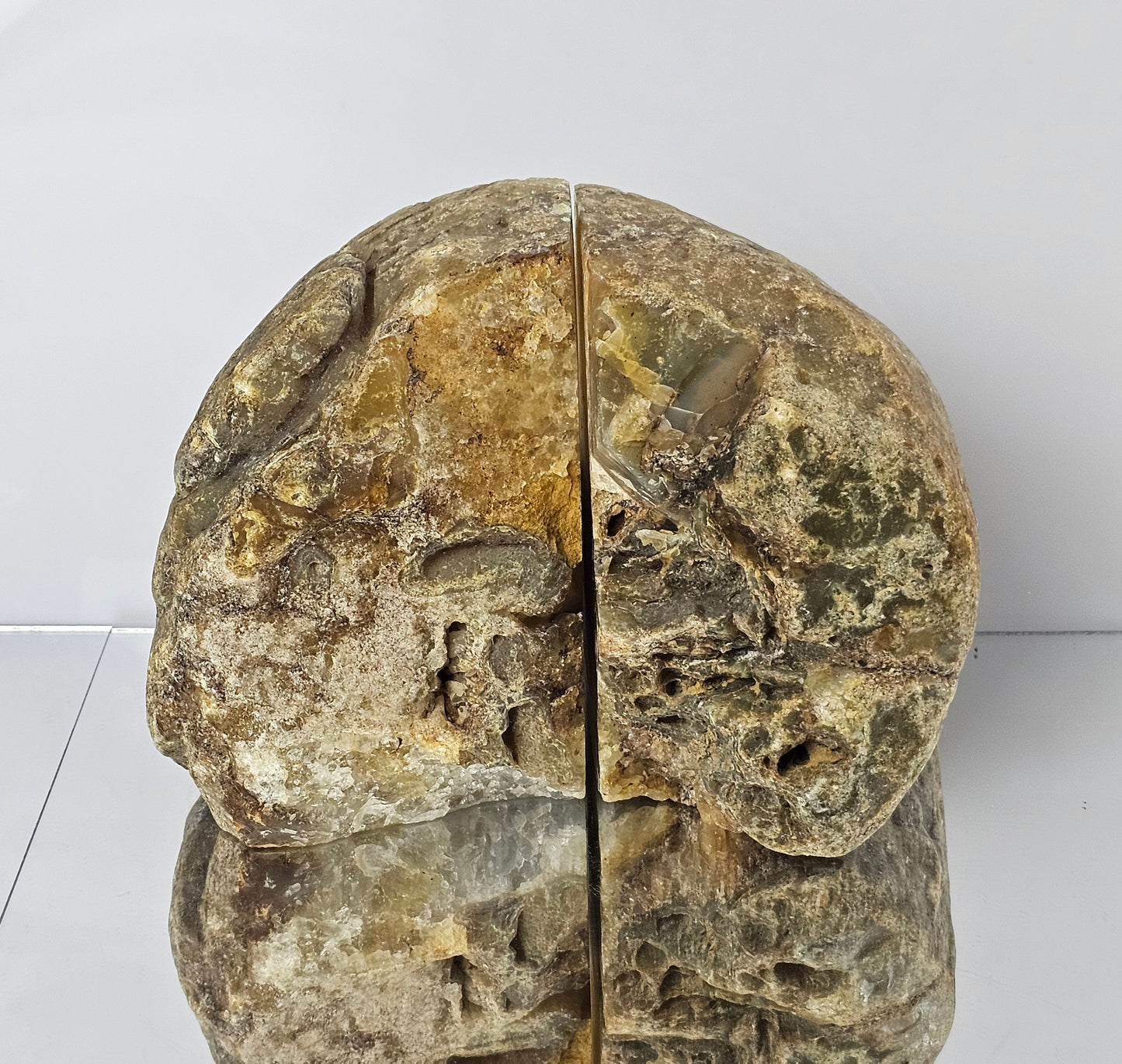 agate quartz crystal bookends