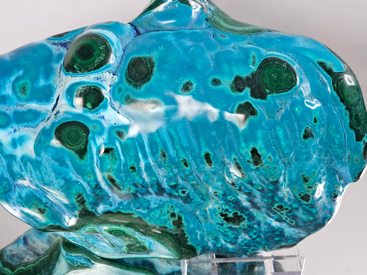 Very Large Chrysocolla Crystal Polished