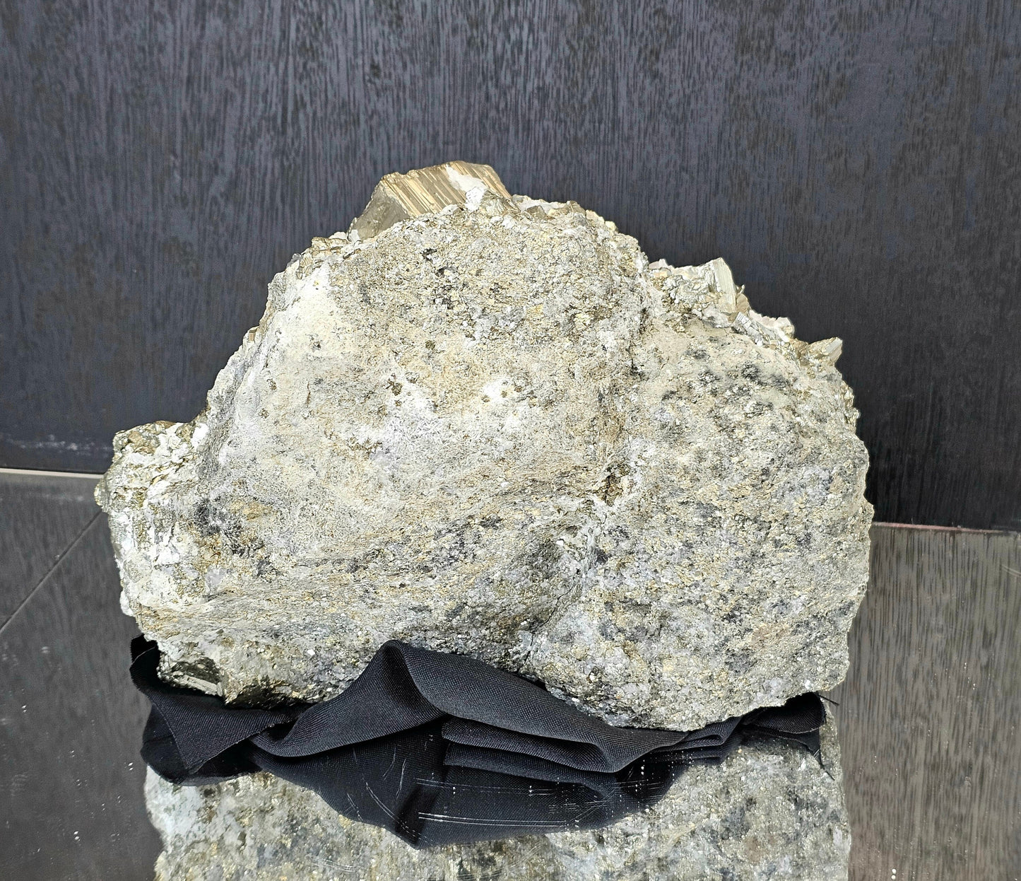 Very Large Pyrite Crystal Cubic Cluster With Mangano Calcite