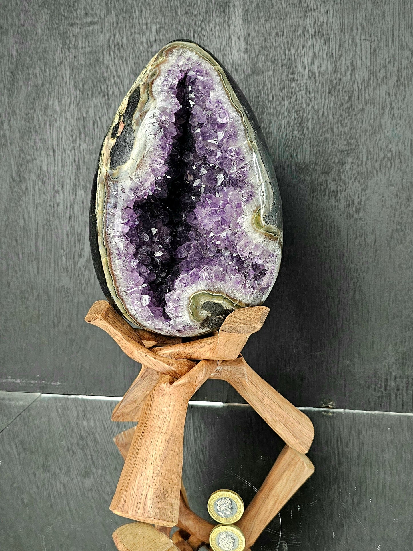 Large Uruguayan Amethyst Crystal Egg (#8)