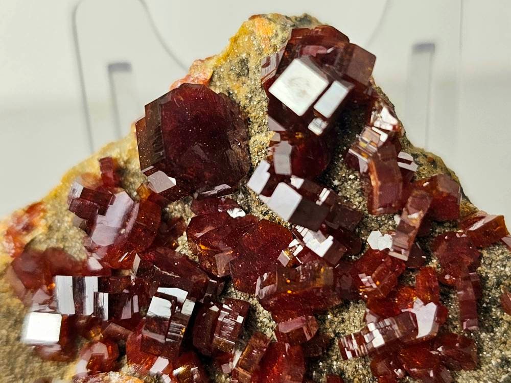 unique crystals vanadinite from atlas mountains