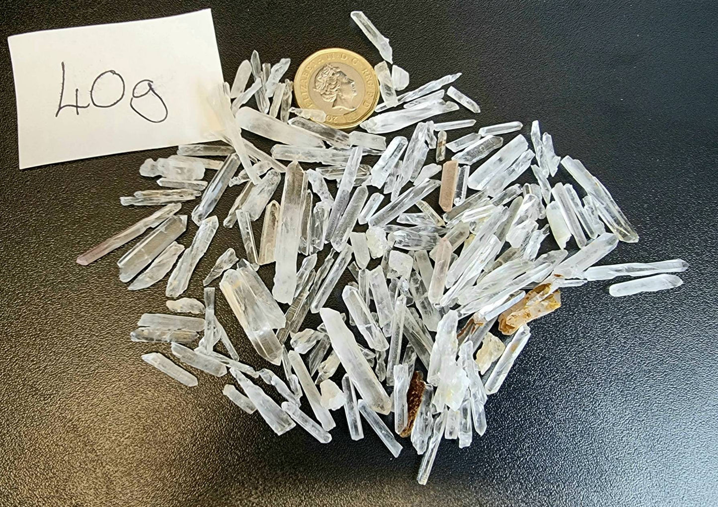 Fine Clear Quartz Crystal Points Raw Natural 40g Bag