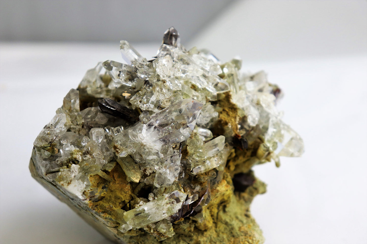 Large Himalayan Quartz + Brookite In Crystal Clear Quartz Cluster