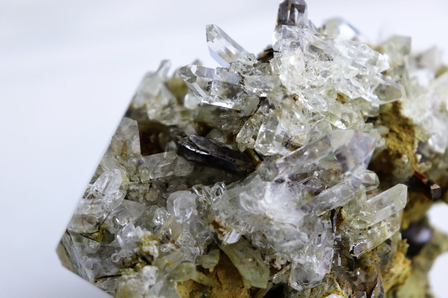 Large Himalayan Quartz + Brookite In Crystal Clear Quartz Cluster