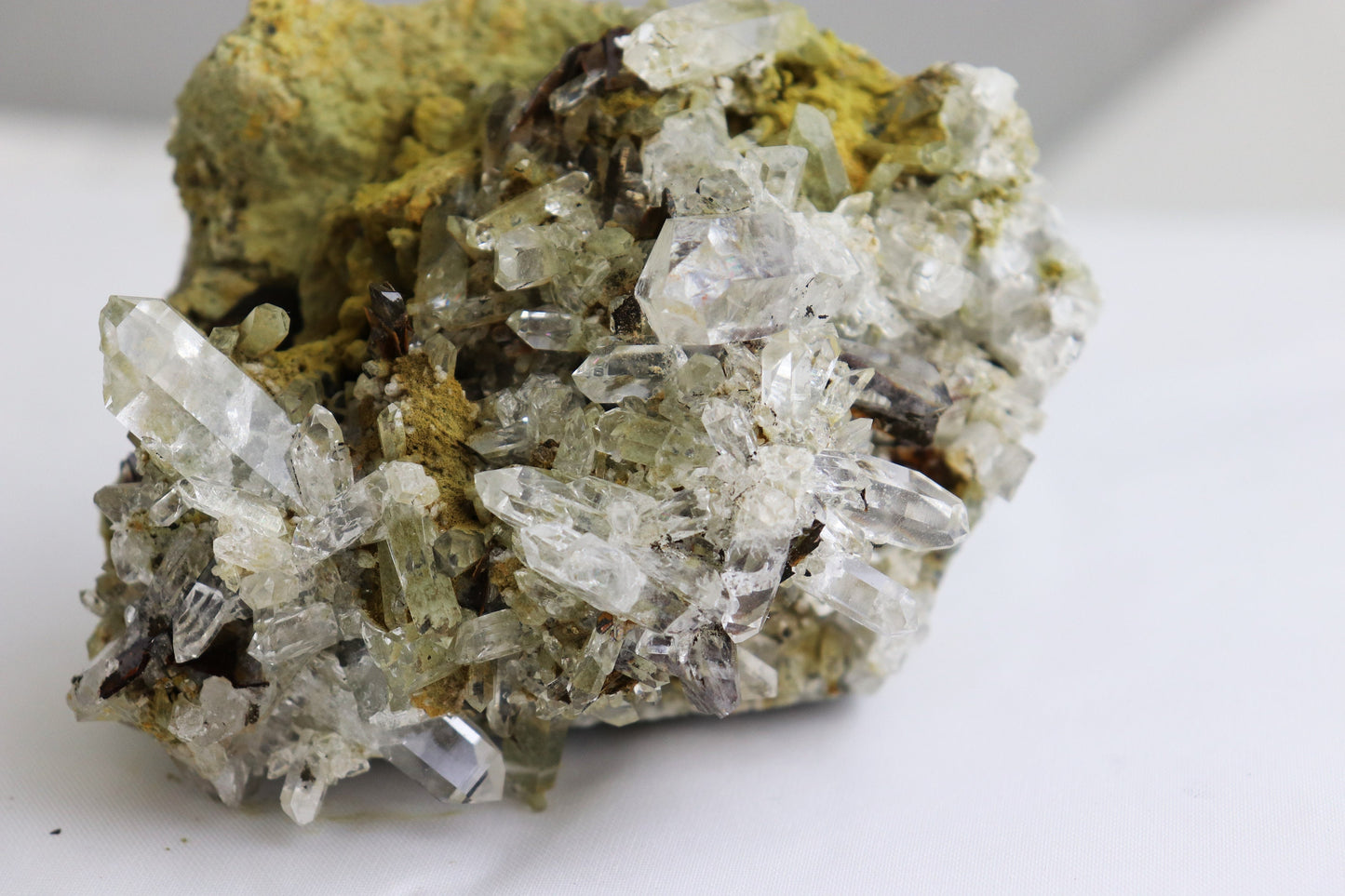 Large Himalayan Quartz + Brookite In Crystal Clear Quartz Cluster