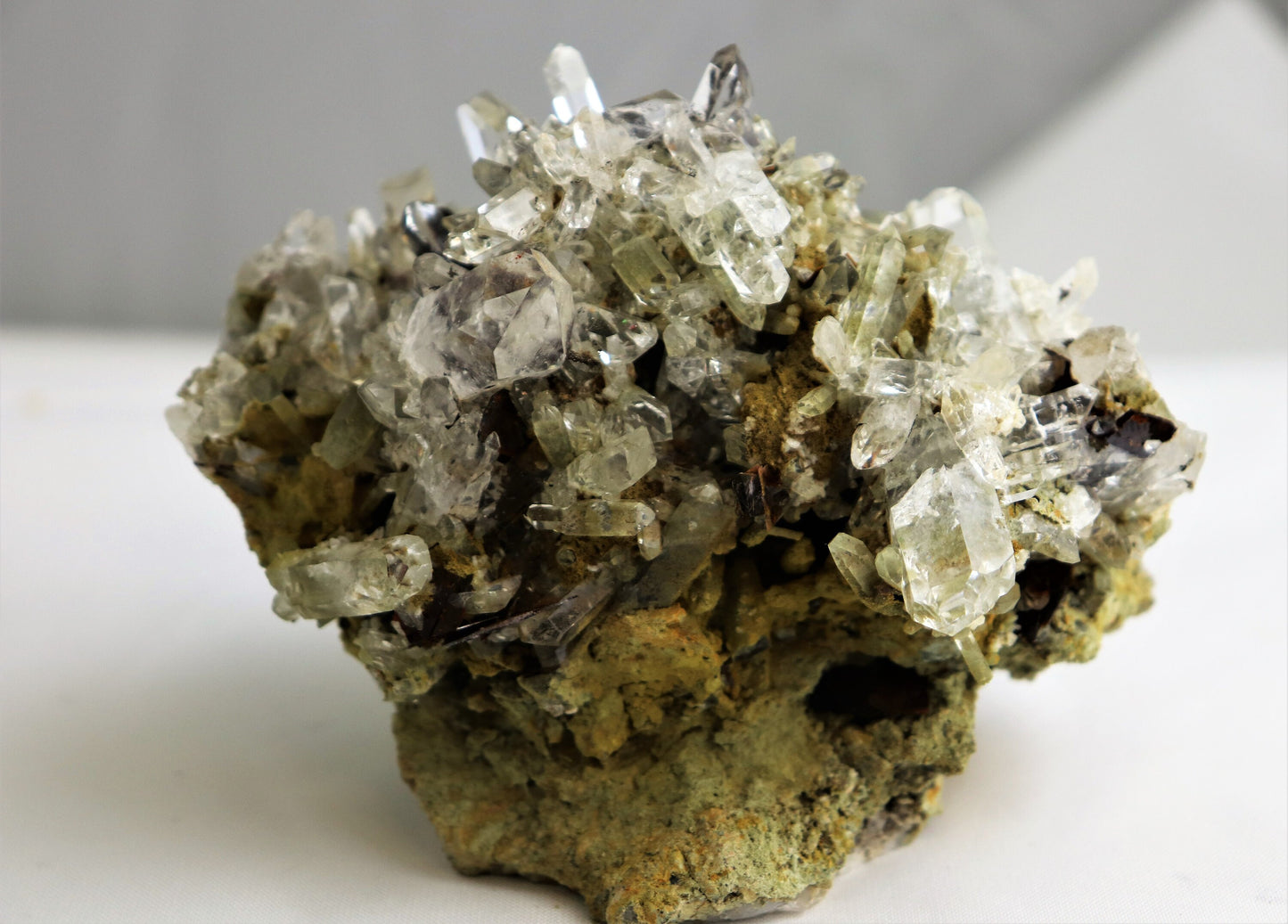 Large Himalayan Quartz + Brookite In Crystal Clear Quartz Cluster