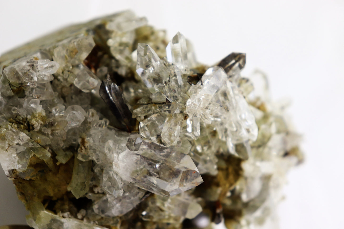 Large Himalayan Quartz + Brookite In Crystal Clear Quartz Cluster