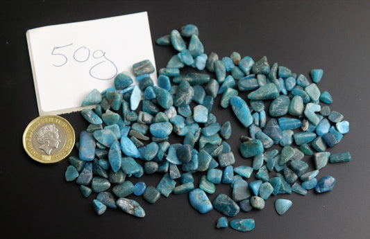 Extra Small Apatite Crystal Chips / Tumblestones 50g Bags - Arts Crafts
