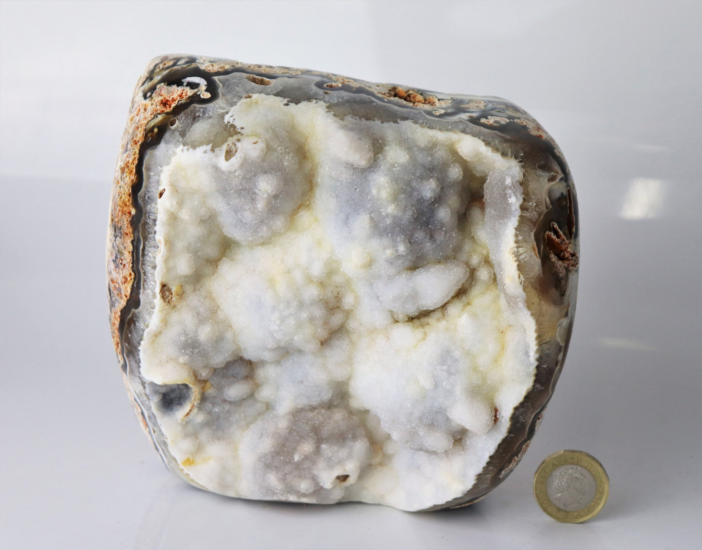 Large Agate Chalcedony Crystal Geode