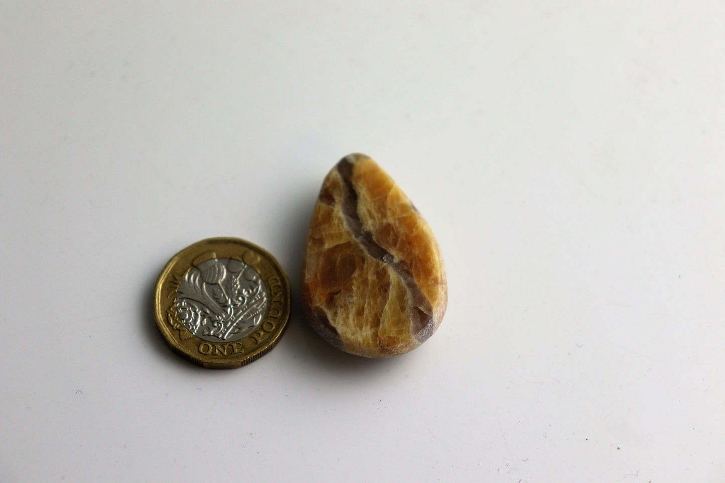 1 X Zebradorite / Honey Moonstone + Smoky Quartz Crystal Drop Emma Egg Tumble Stone Arts Crafts