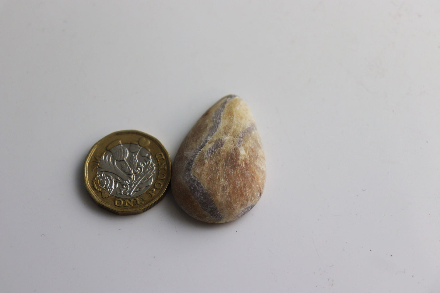 1 X Zebradorite / Honey Moonstone + Smoky Quartz Crystal Drop Emma Egg Tumble Stone Arts Crafts