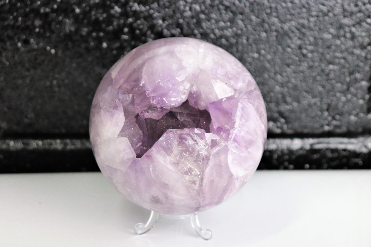 Large Amethyst Quartz Crystal Sphere  ~ Natural Art Home Decor  5 inch